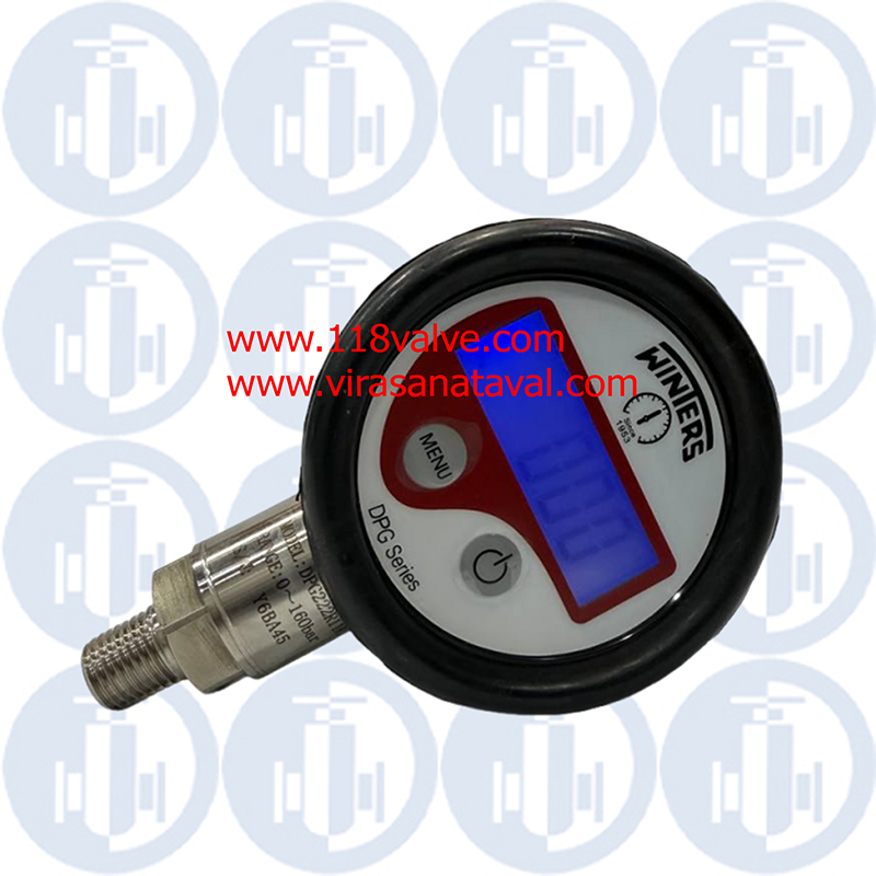 گیج فشار دیجیتال وینترز Winters مدل DPG222R11B1 رنج 0 تا 160 بار
